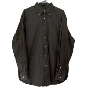 Victorinox Large Men's Shirt Olive Green Button Down Cotton